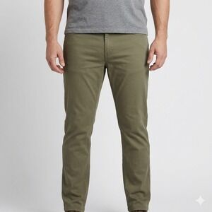 Bixby Nomad‎ Olive Green Slim Fit Stretch Twill Pants 36x36